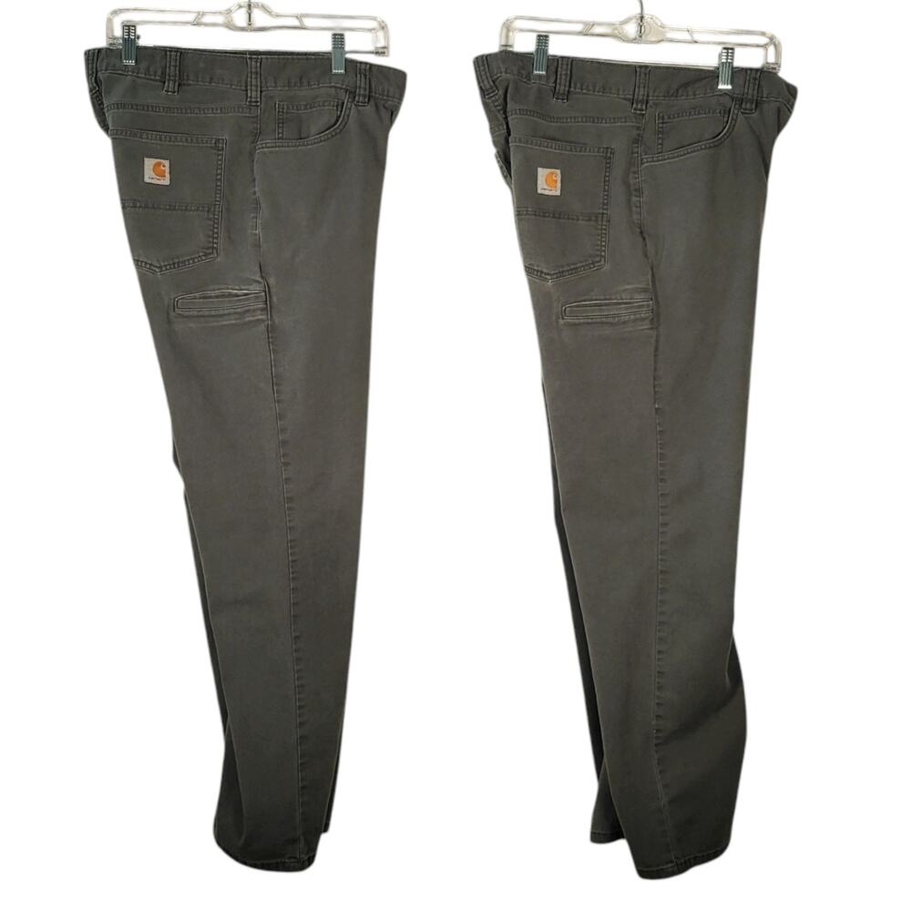 Carhartt Pants Mens Green Relaxed Fit Canvas 5 Pocket 33x32 ~ Lot of 2 ~